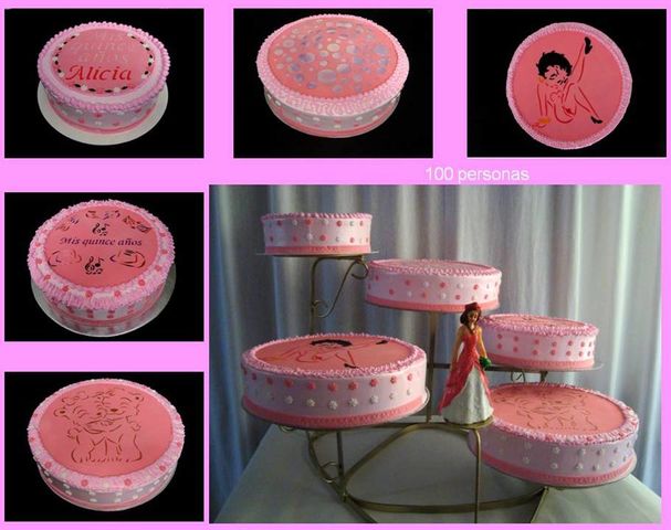 4-PASTELES, XV AÑOS,100 PERSONAS